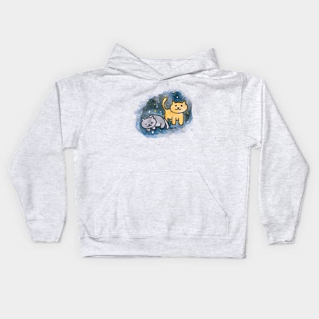 Neko Atsume Sun and Moon Kids Hoodie by platypusinplaid